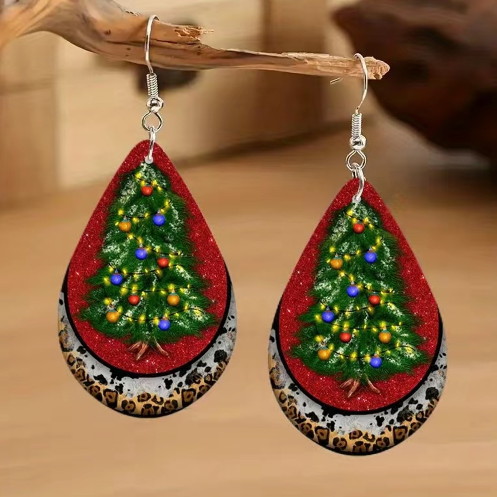 🎄✨ Christmas Tree Teardrop Dangle Earrings ✨🎄